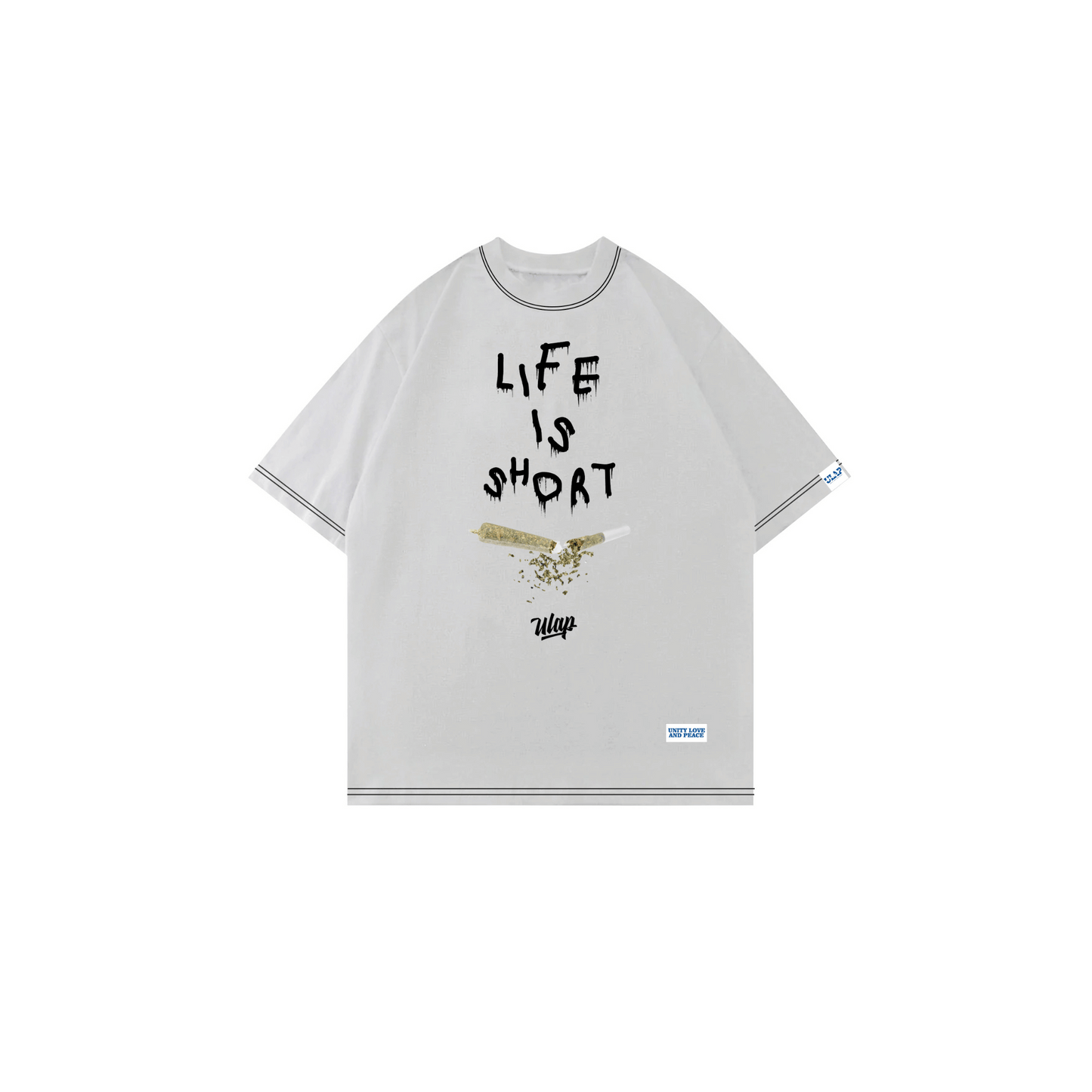 LIFE IS SHORT ULAP ( Casual Black & White Tshirt )