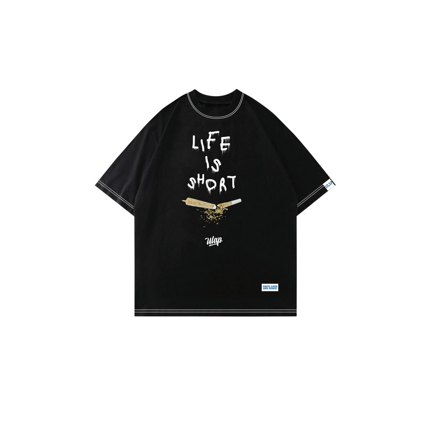 LIFE IS SHORT ULAP ( Casual Black & White Tshirt )
