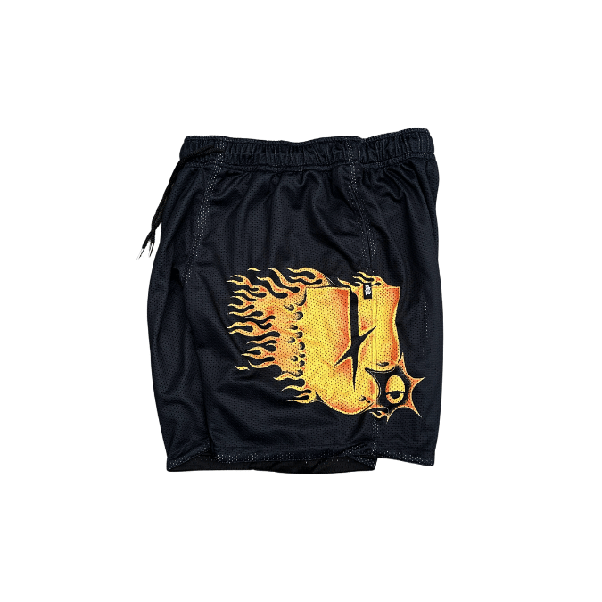 Y2K MESH FIRE LOGO ( Mesh Short )