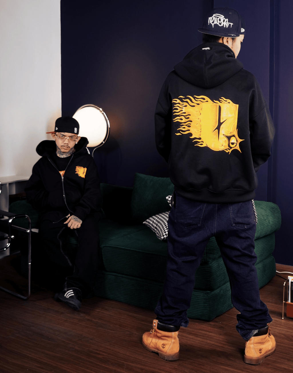 Y2K HOODIE FIRE ( Drop Shoulder & Double Zip Hoodie )