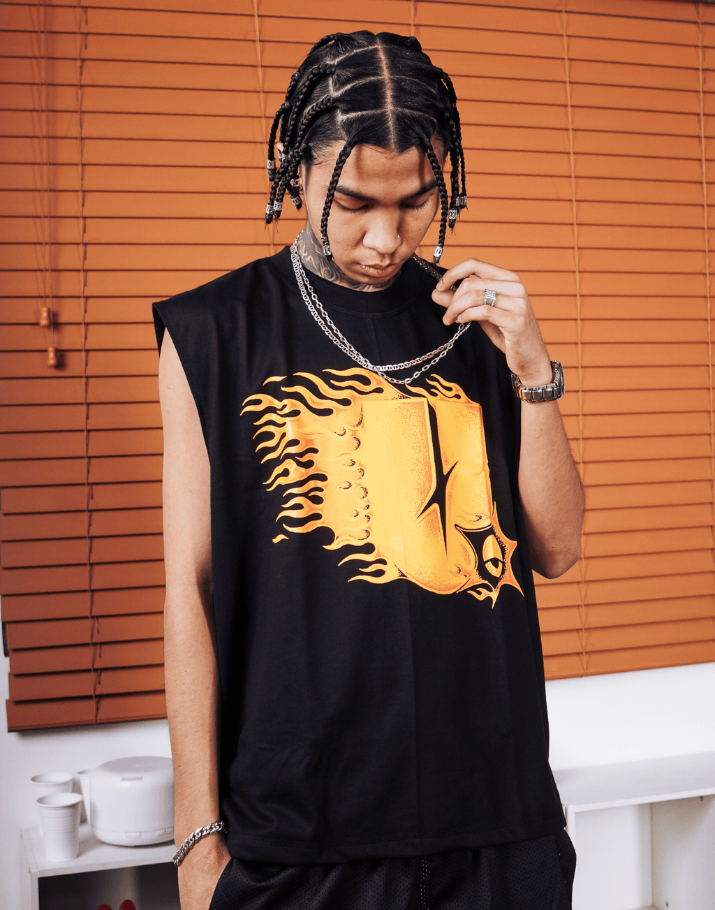 Y2K MUSCLE TEE FIRE ( Musle Tee )