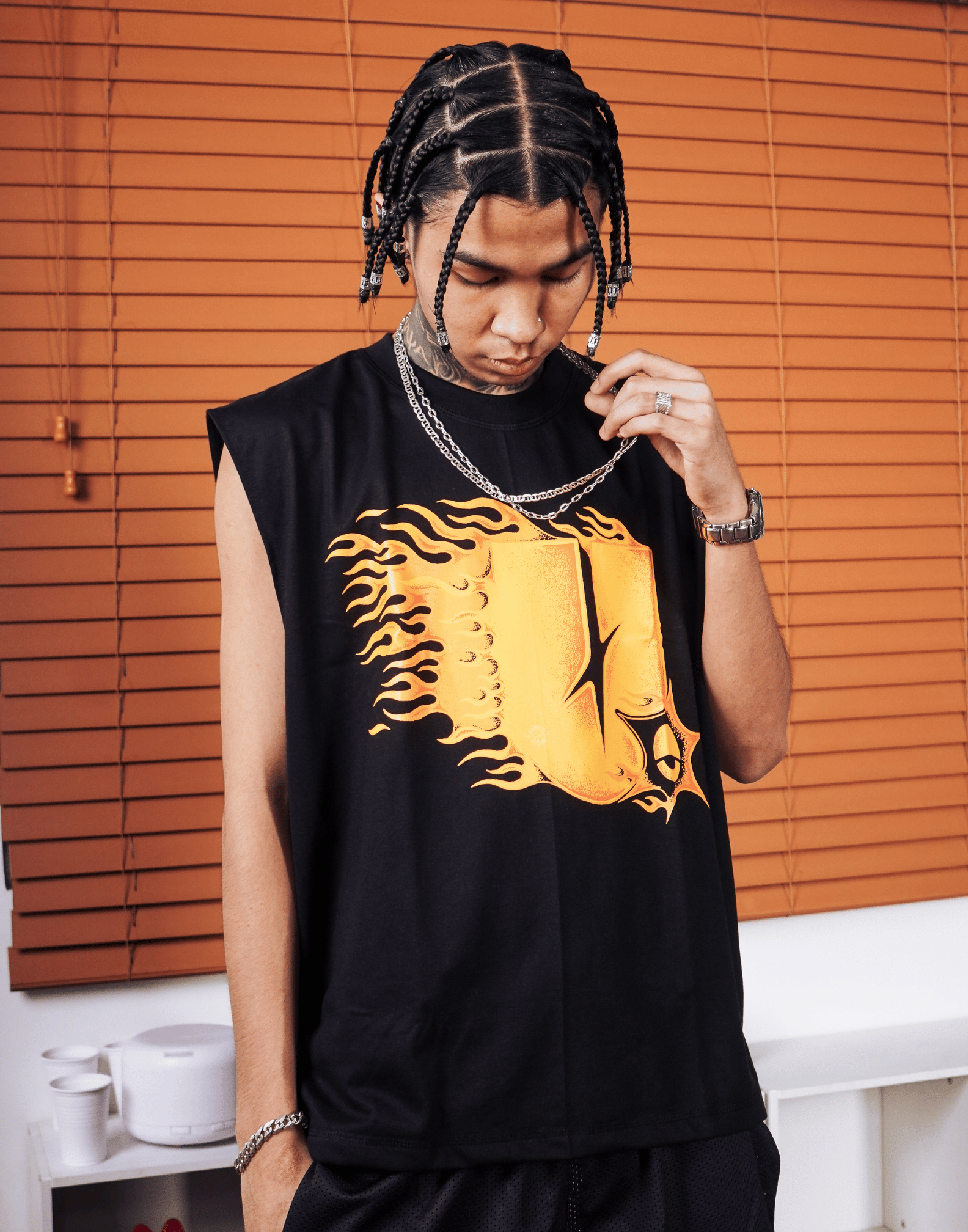 Y2K MUSCLE TEE FIRE ( Musle Tee )