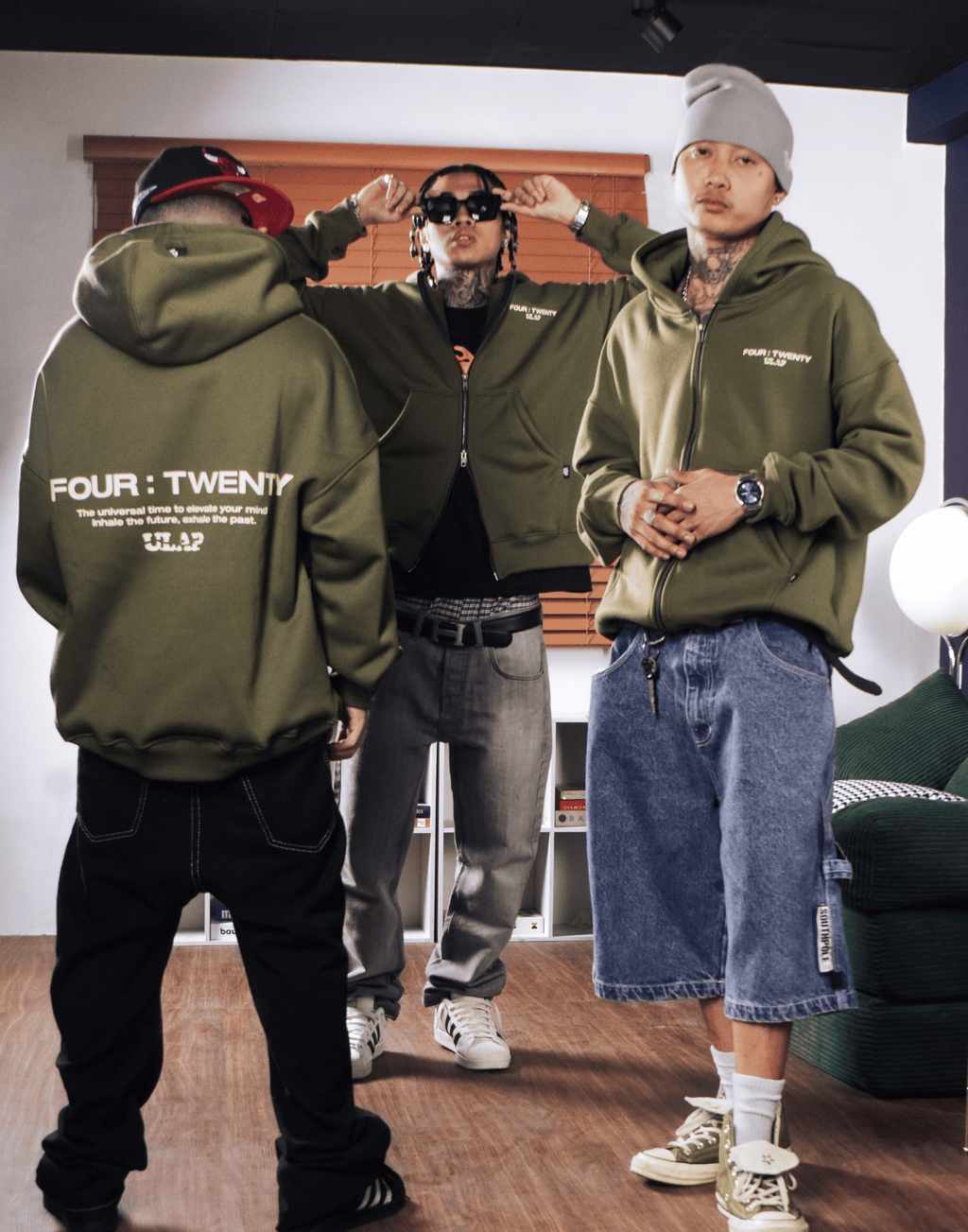 HOODIE 420  ( Drop Shoulder & Double Zip Hoodie )