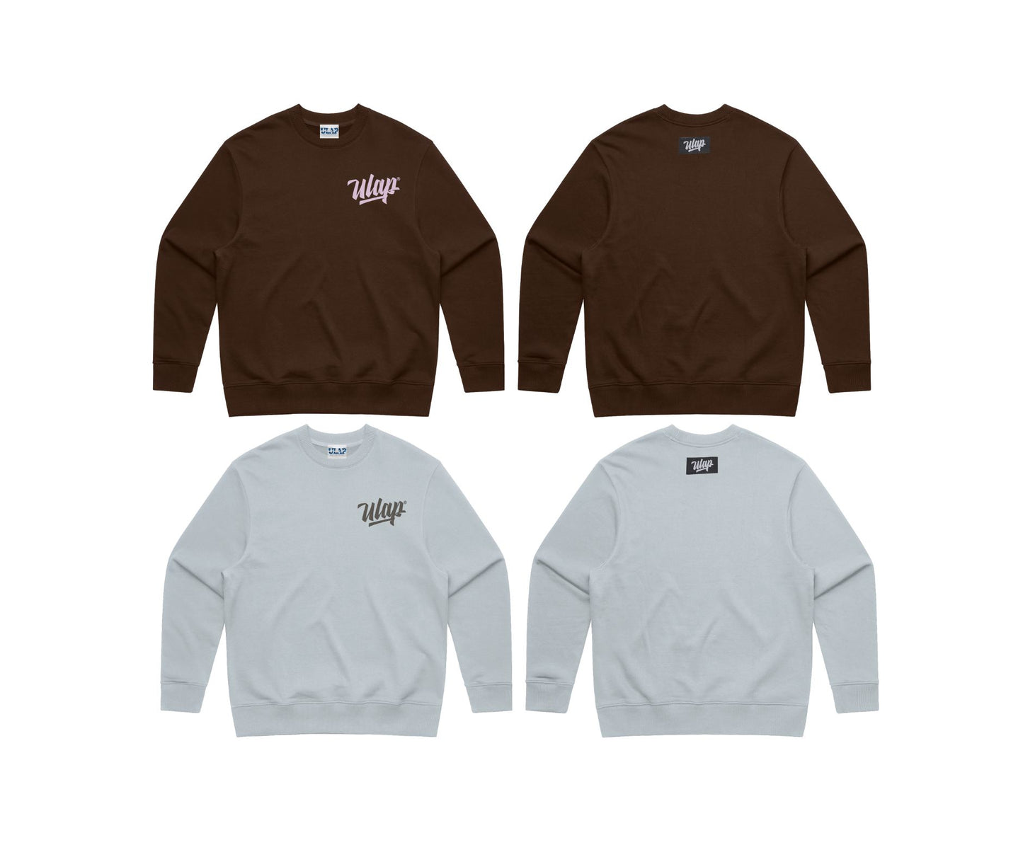 ULAP™ Crewneck Sweat Shirt - Choco Brown and Gray