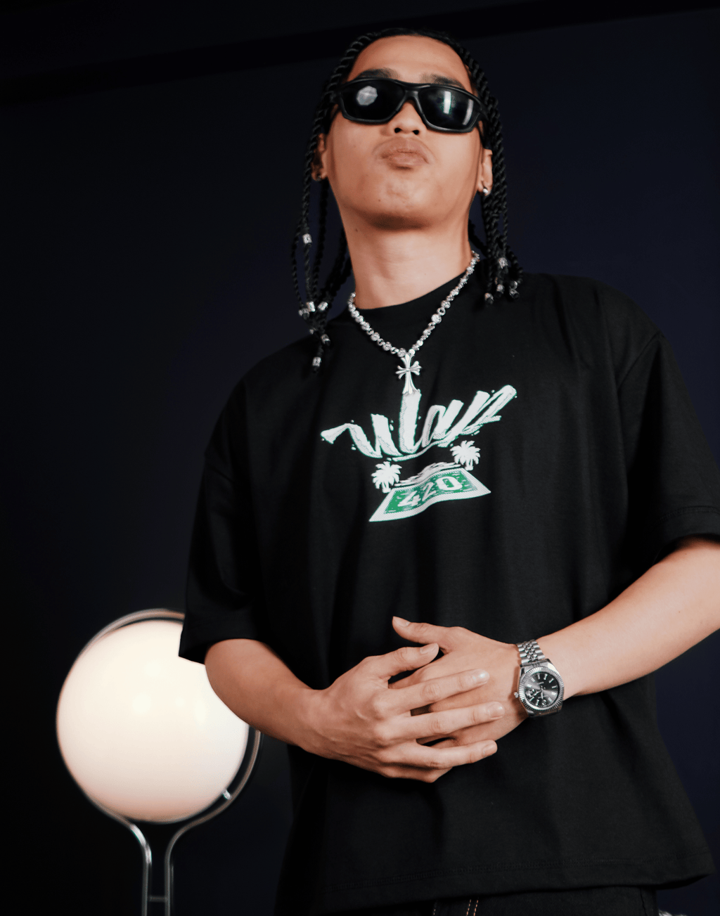 HOTEL 420 ( Oversized Black Box Fit T-shirt )
