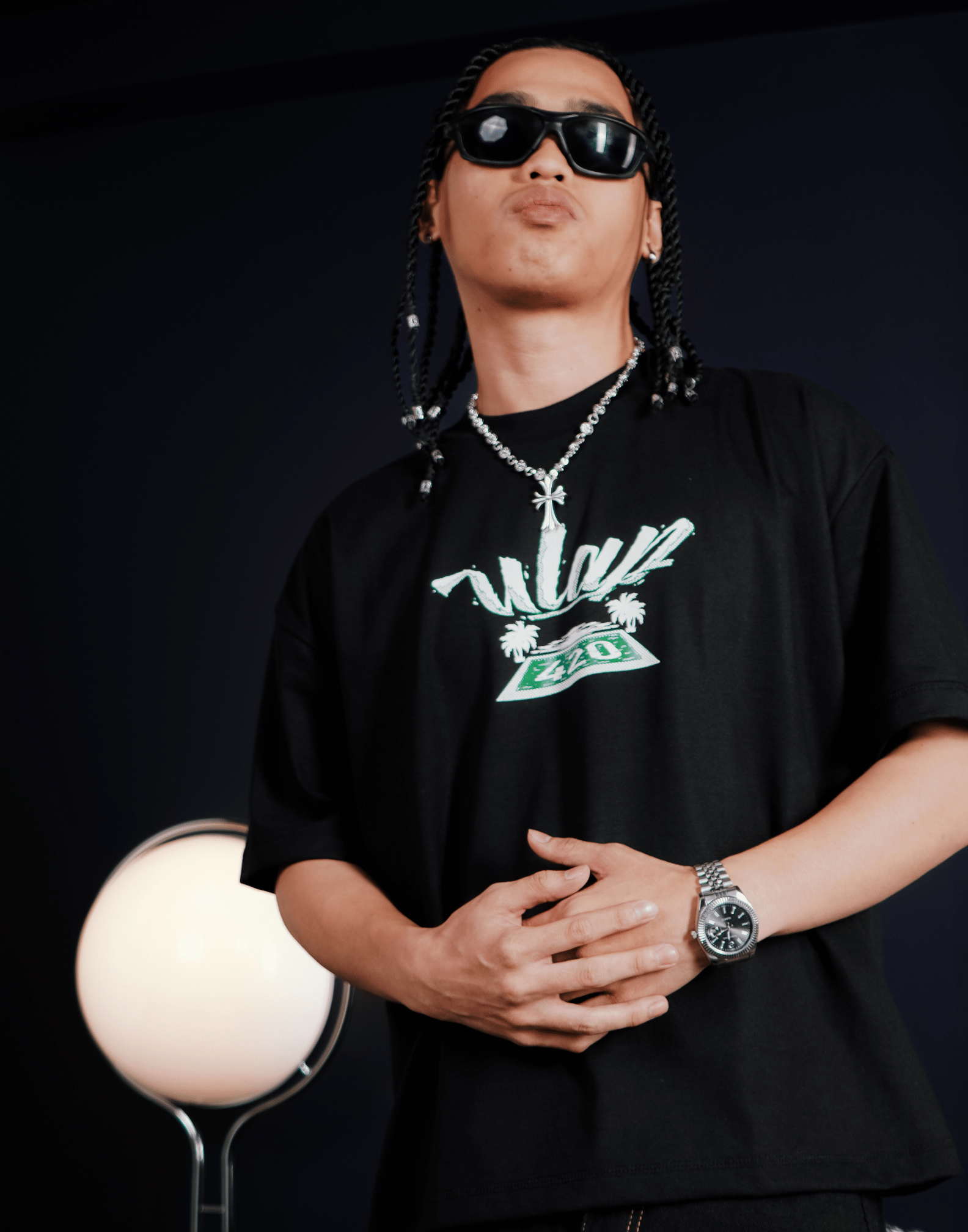 HOTEL 420 ( Oversized Black Box Fit T-shirt )