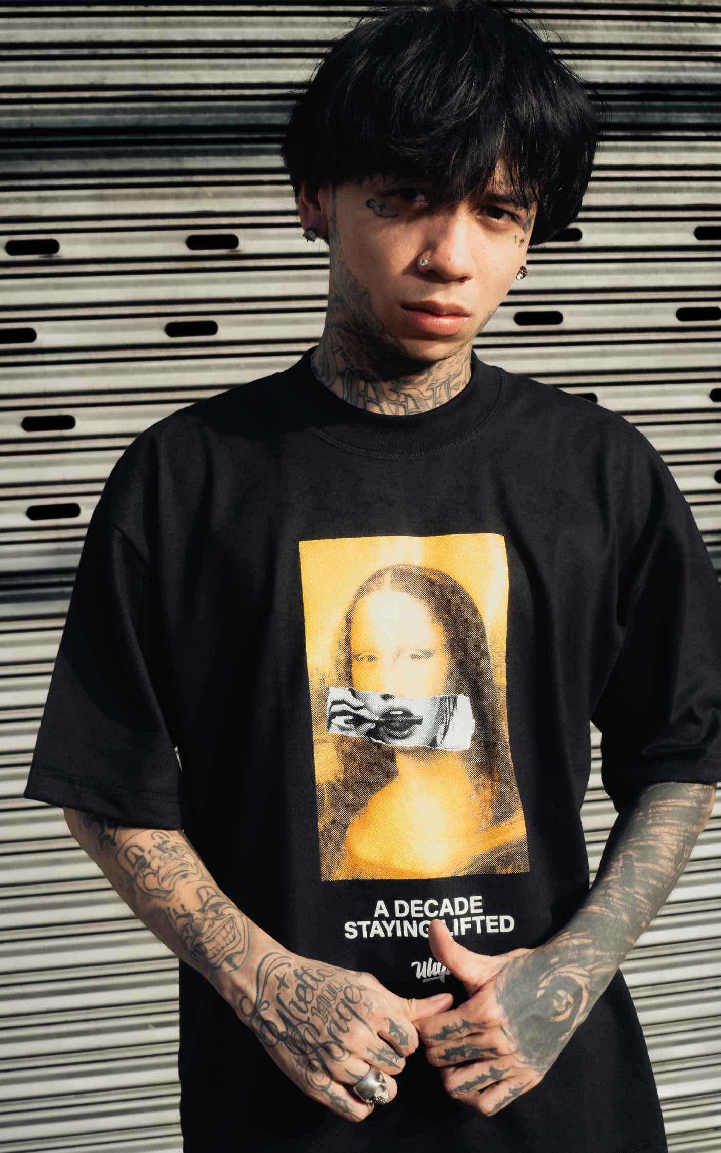 U MONA ( Oversized Black Tshirt )