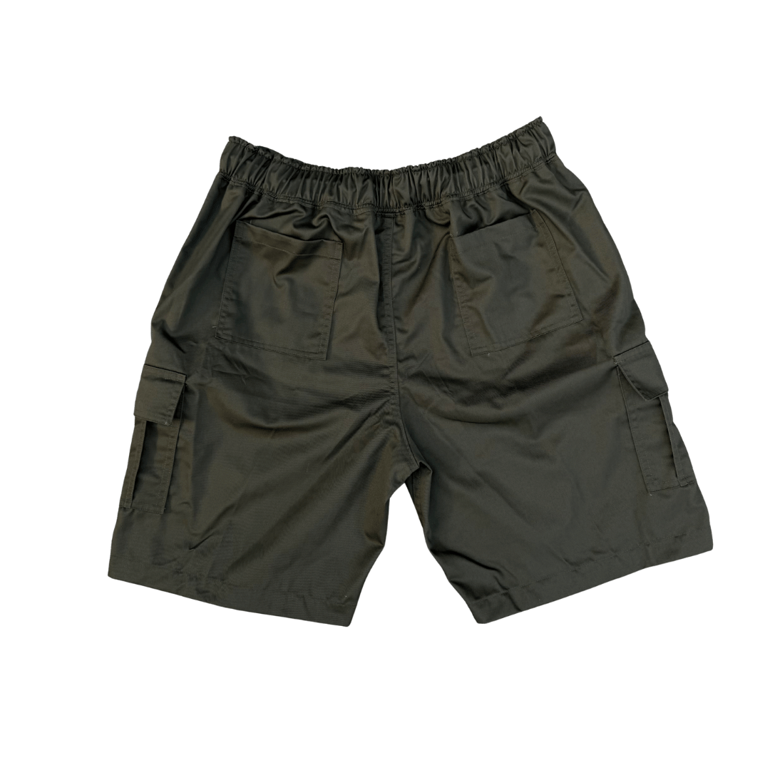 ULAP™ 6 POCKETS PLAIN ARMY GREEN CARGO SHORT