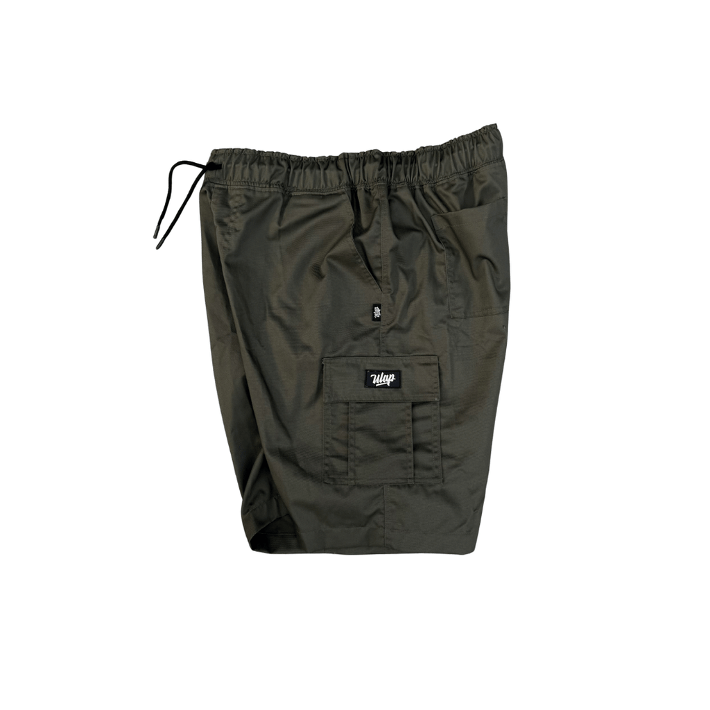 ULAP™ 6 POCKETS PLAIN ARMY GREEN CARGO SHORT