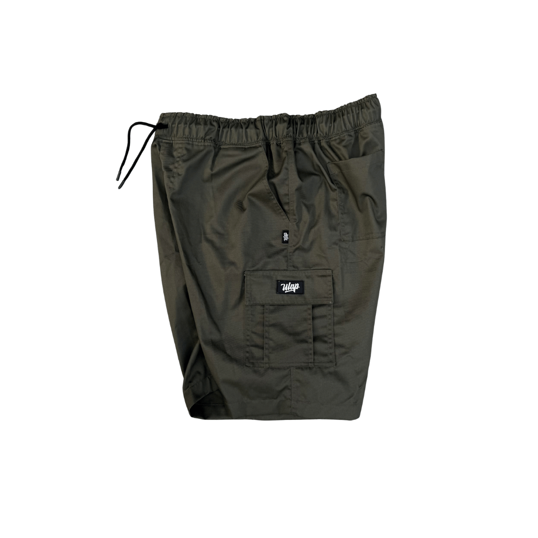 ULAP™ 6 POCKETS PLAIN ARMY GREEN CARGO SHORT
