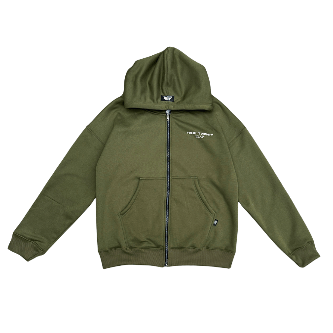 HOODIE 420  ( Drop Shoulder & Double Zip Hoodie )