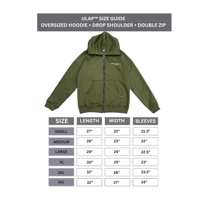 HOODIE 420  ( Drop Shoulder & Double Zip Hoodie )