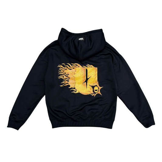 Y2K HOODIE FIRE ( Drop Shoulder & Double Zip Hoodie )