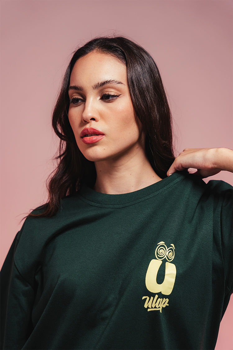 U.LA.P™ SCRIPT ( Casual Moss Green Tshirt )