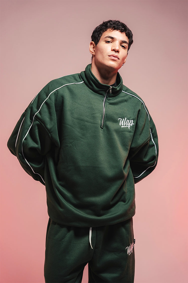 ULAP Tracksuit Half-Zip ( Drop Shoulder Tracksuit Moss Green )