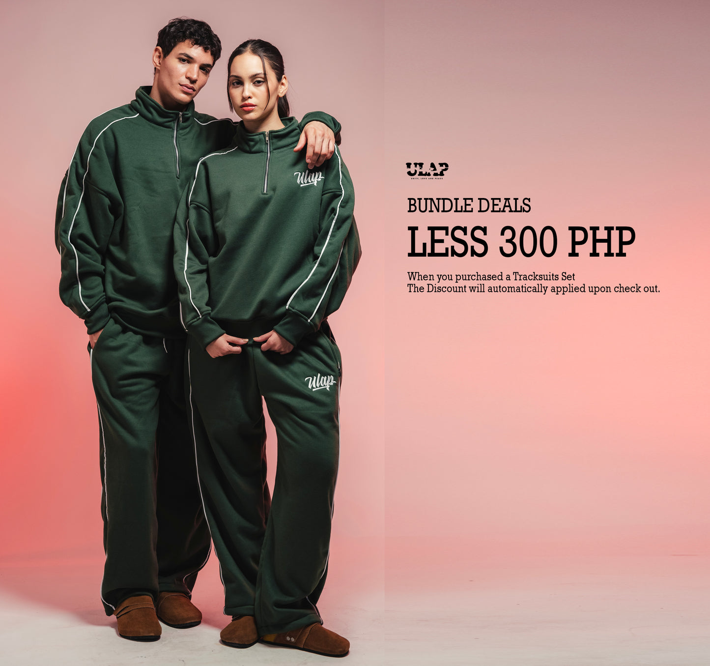 ULAP Tracksuit Half-Zip ( Drop Shoulder Tracksuit Moss Green )