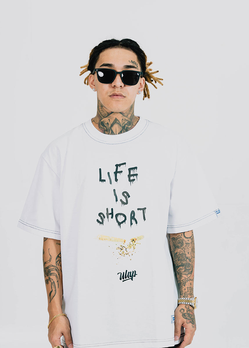 LIFE IS SHORT ULAP ( Casual Black & White Tshirt )