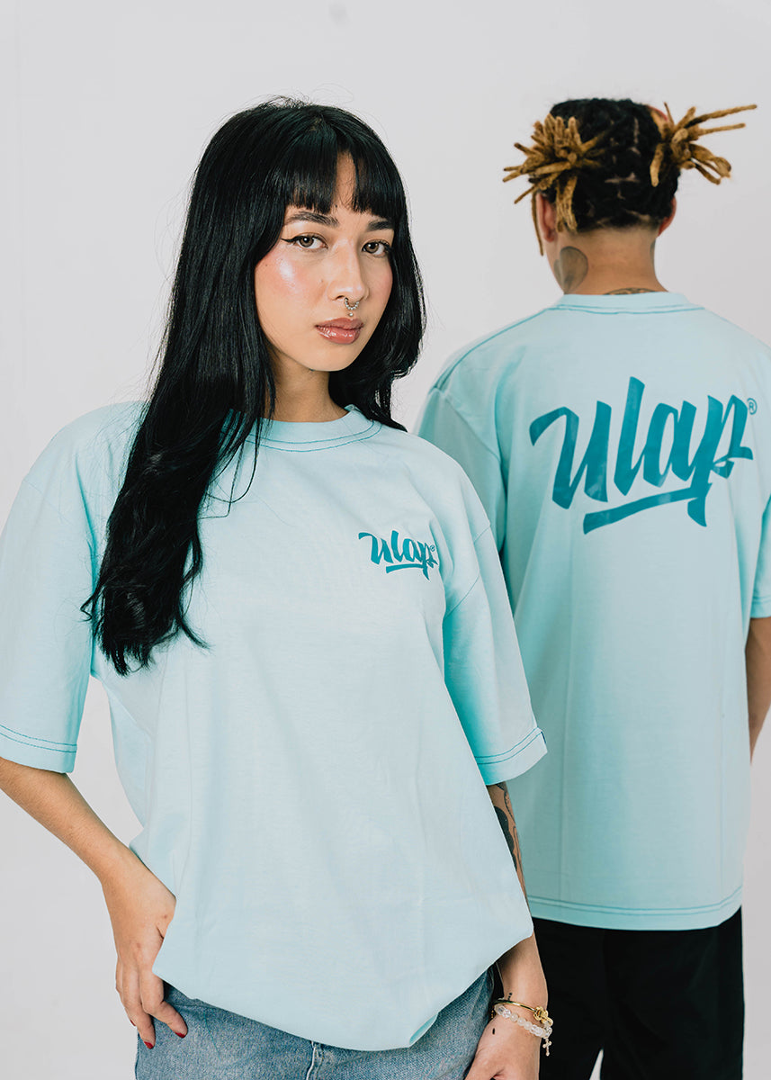 URBAN ULAP ( Casual Mint Blue and Black Tshirt )