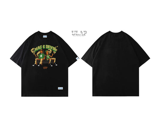 ULAP - MAC & DEVIN FOUR ( Casual Black Tshirt )