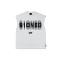 WHITE MUSCLE TEE S1ONED