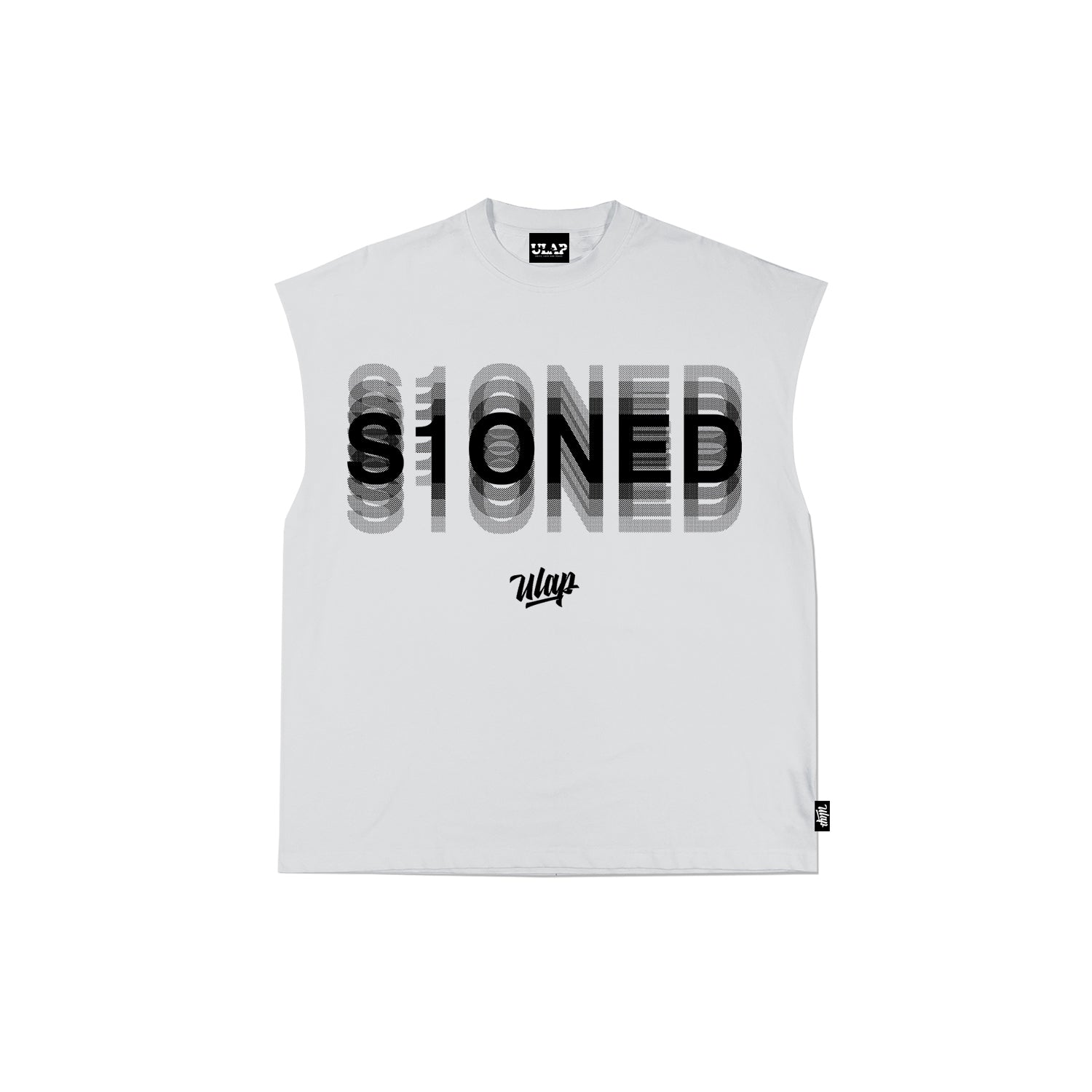 WHITE MUSCLE TEE S1ONED