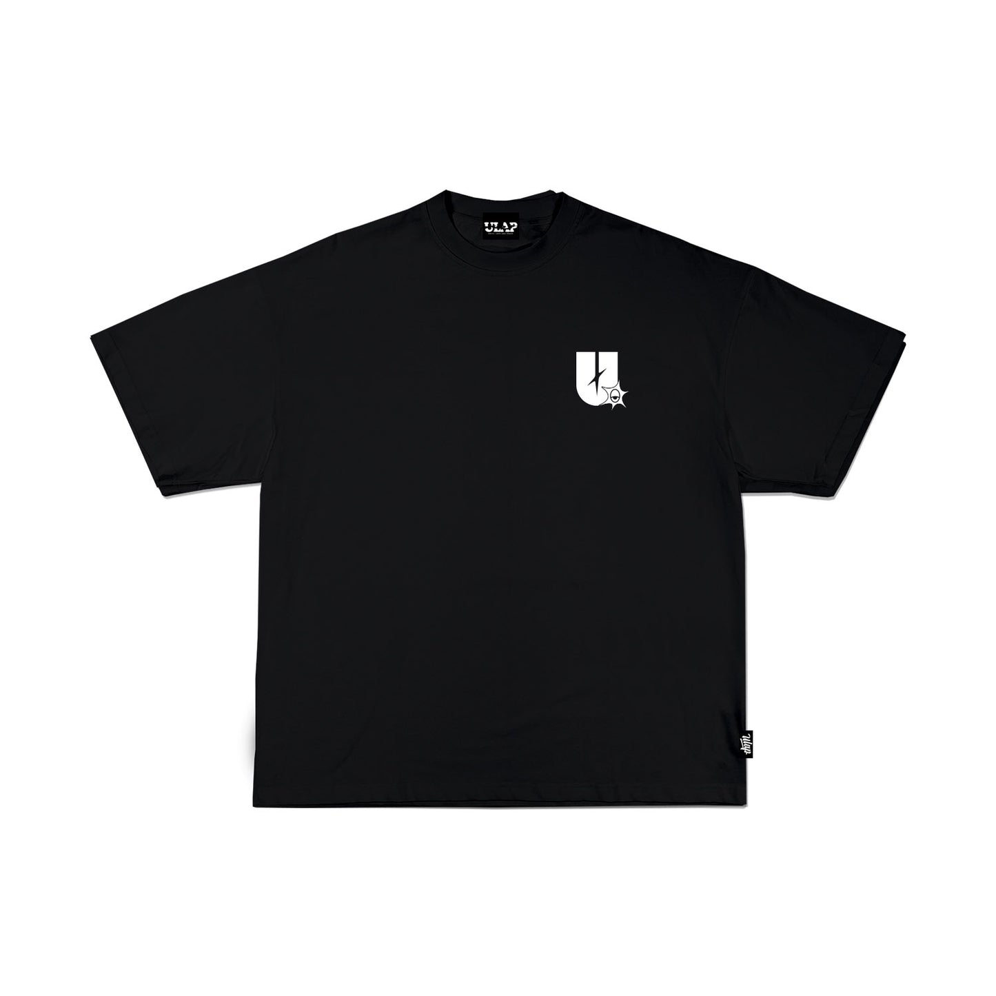 ULAP™ Y2K LOGO BLACK ( Oversized Black Box Fit T-shirt )