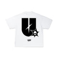 ULAP™ Y2K LOGO WHITE ( Oversized Black Box Fit T-shirt )