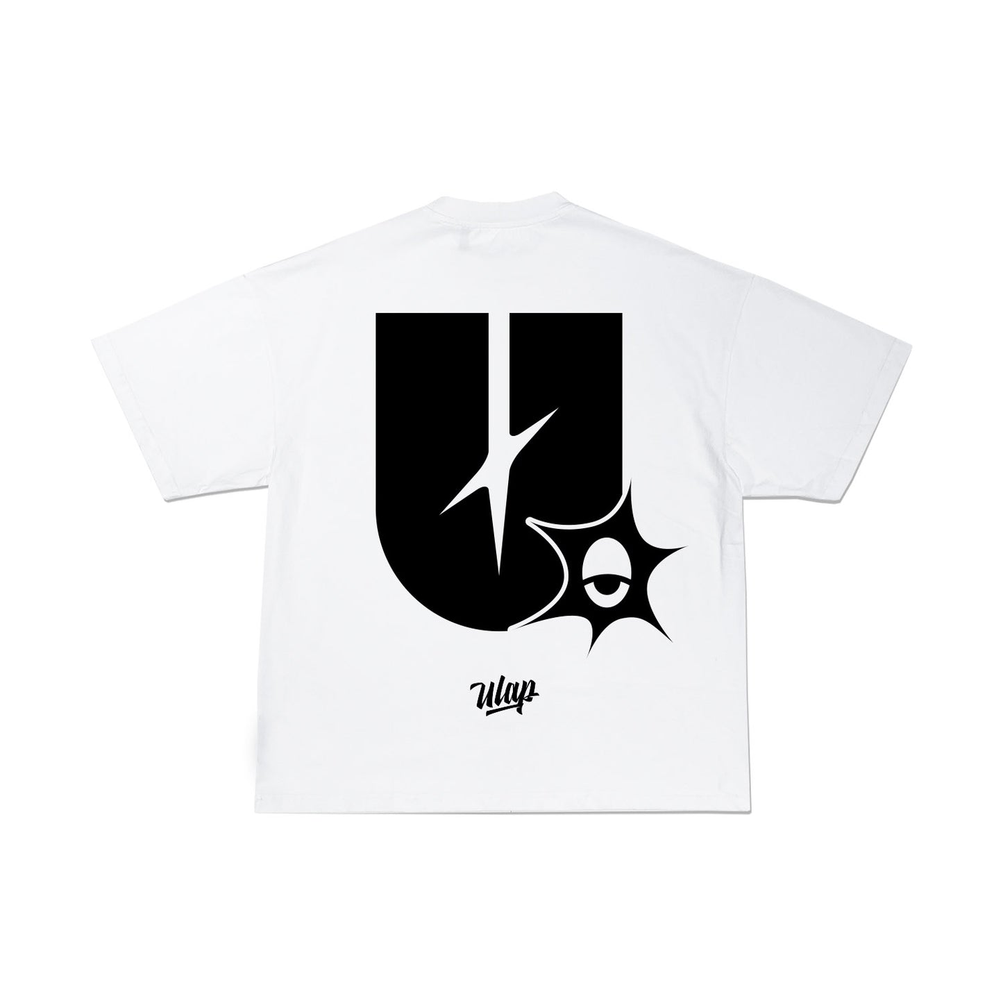 ULAP™ Y2K LOGO WHITE ( Oversized Black Box Fit T-shirt )