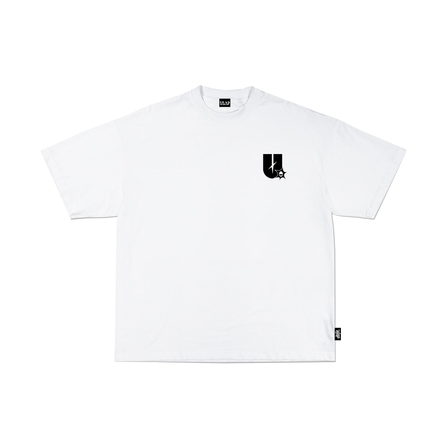 ULAP™ Y2K LOGO WHITE ( Oversized Black Box Fit T-shirt )