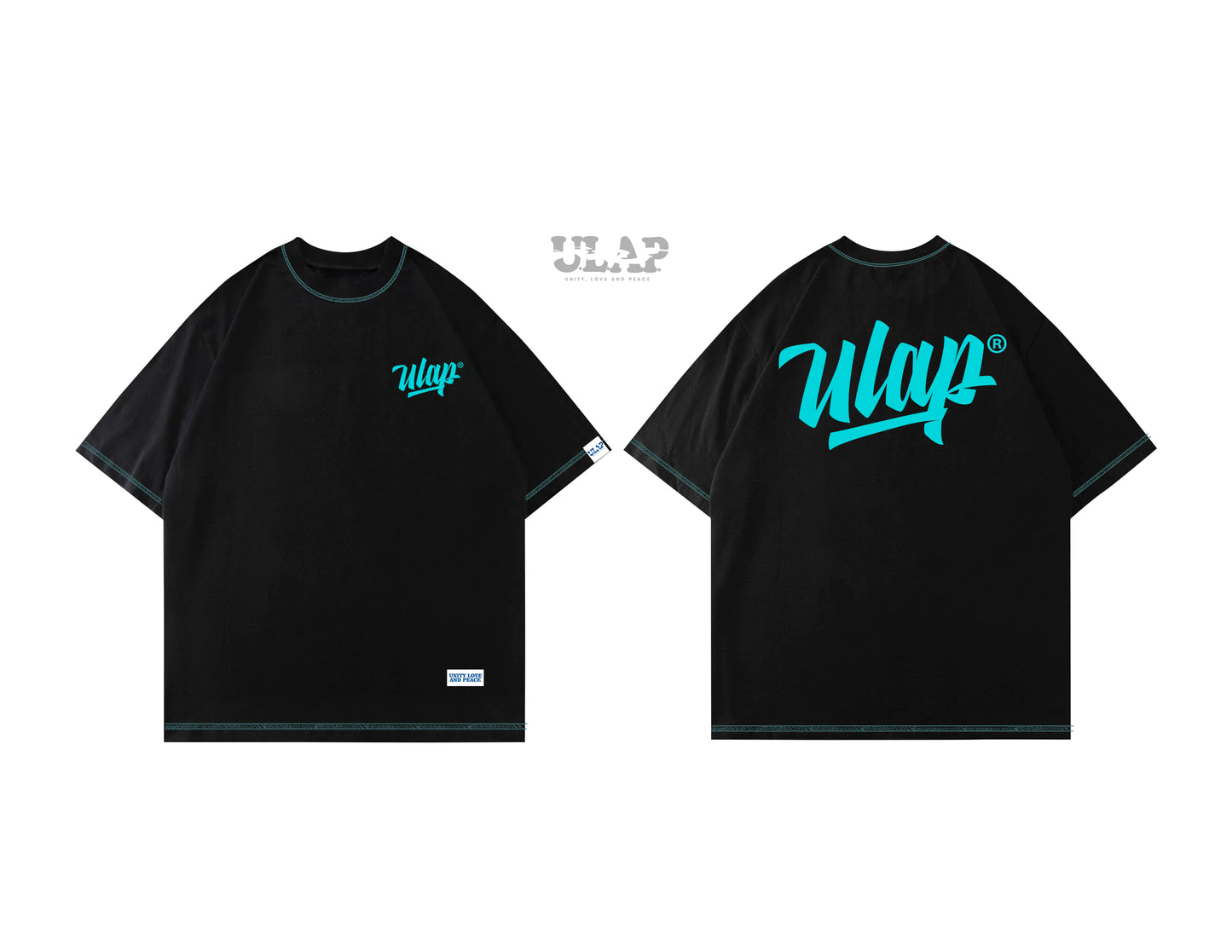 URBAN ULAP ( Casual Mint Blue and Black Tshirt )