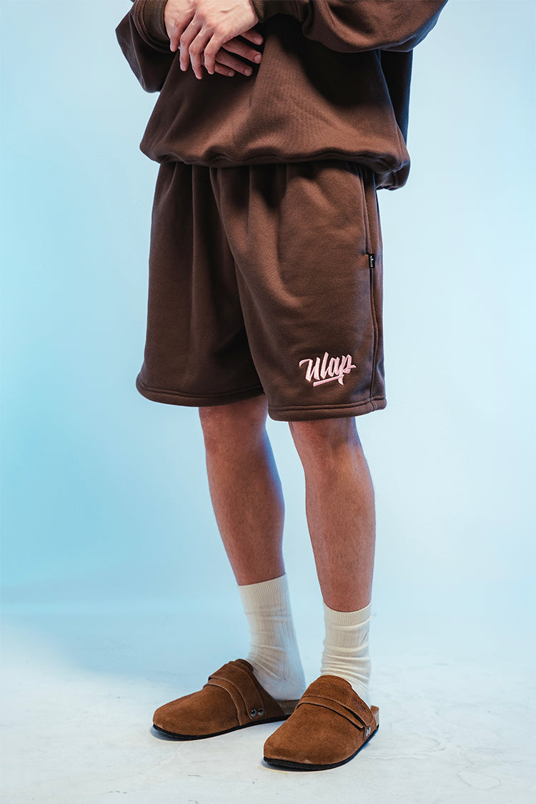 ULAP™ Crewneck Sweat Short - Choco Brown and Gray